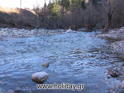 The abundant running waters of Plastira Lake