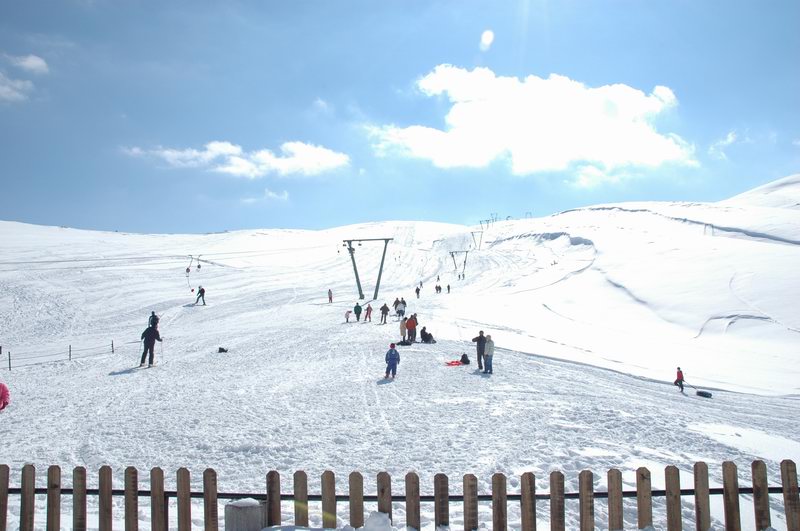 Chrisso elafi ski center  Chrisso Elafi Ski Centre is located at the region Volada of Seli, at the prefecture of Imathia on a height of 1700m. It abstains 1,5klm from Seli and 24klm from Veroia. It disposes five tracks and two lifts. The lifts are drugging of 900 and 600m respectively, and 4 of the tracks are red, one green and a yellow of 3,5klm total length, for beginners and more experienced skiers.