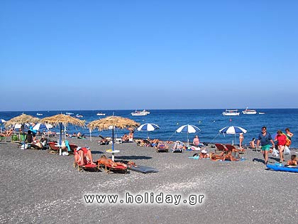 Kamari: the most famous beach of Santorini Kamari: the most famous beach of Santorini.