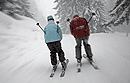 Skiing down the mountains of Greece