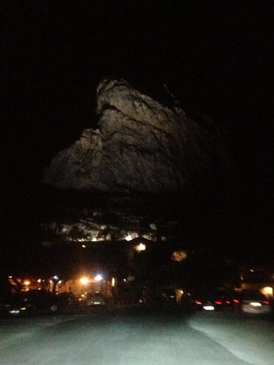 castle of Monemvasia at night