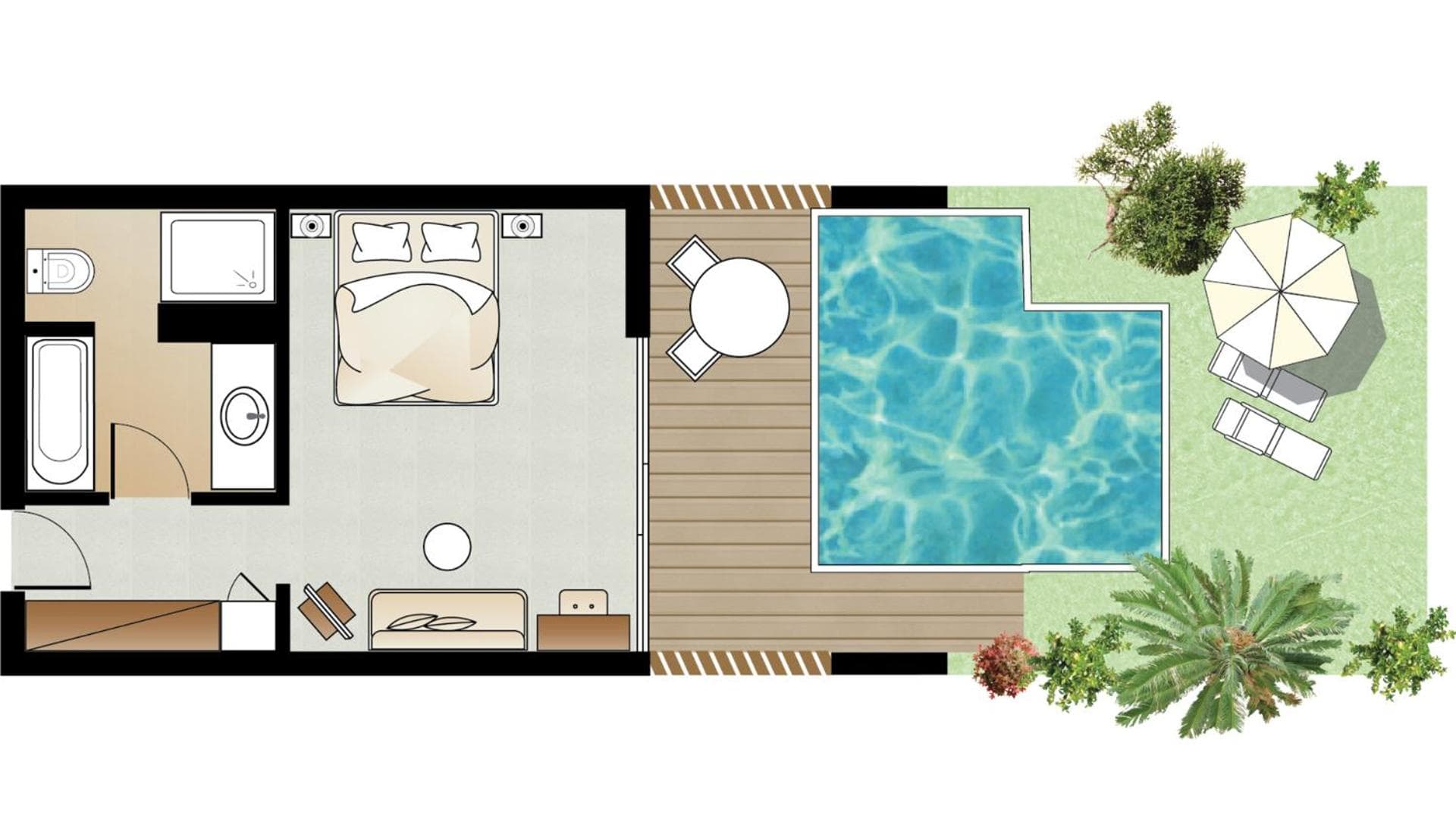 Swim up Superior with Private Garden