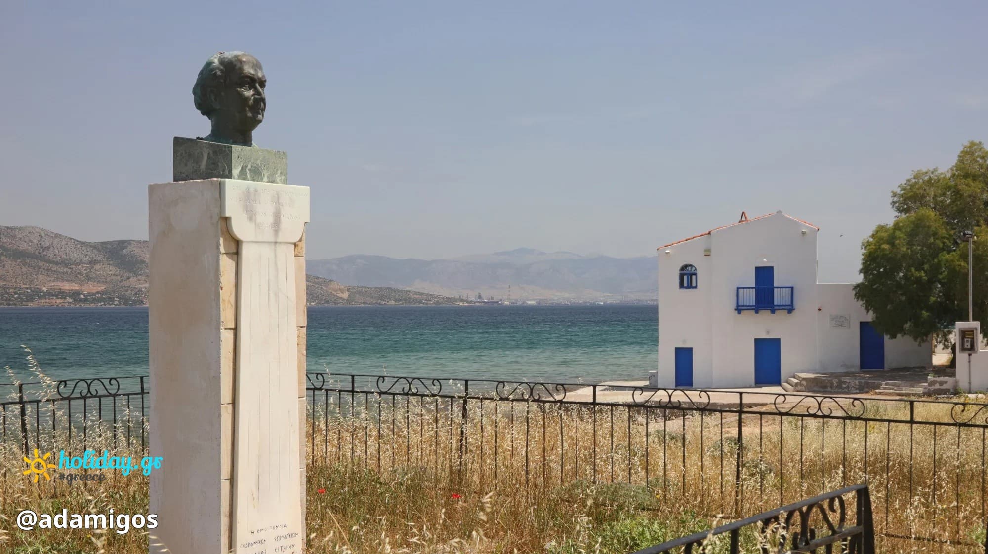 Bust and house of Angelos Sikelianos
